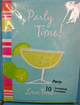 Party Invitations Lime Time 10 Cards &amp; Envelopes by Hallmark Party-express - £9.38 GBP