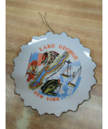 Vtg Nanco Lake George NY 7&quot; Ceramic Souvenir Plate Scalloped Gold Trim - $33.94 CAD