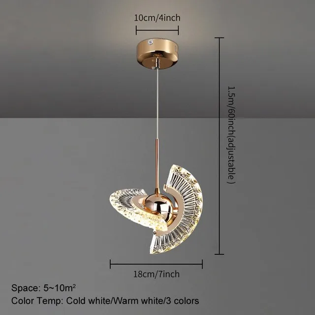 Crystal Staircase LED Pendant Lights for indoor Hanging Lamps Simple Pendant lam - £193.63 GBP