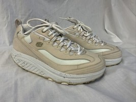 Skechers Shape Ups Low Suede Trainers 11800 Light Beige/White Size 10 Rockers - $35.96