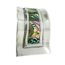 Vintage Signed Jose Anton Sterling Abalone Inlay Pin Brooch Taxco Mexico - £71.36 GBP