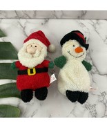 Russ Home Buddies Vintage Plush Christmas Santa Snowman Terry Cloth Bean... - $16.82