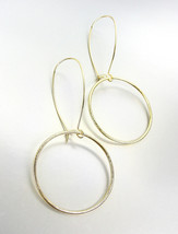 CHIC Lightweight Urban Anthropologie Gold Ring Threader Wire Dangle Earr... - $13.99