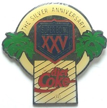 Vintage Starline Super Bowl XXV 25 25th 1991 Anniversary Diet Coca Cola Pin - £9.14 GBP