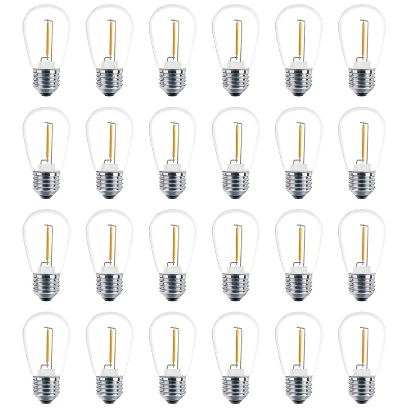 24 Pack 3V LED S14 Light Bulbs, Shatterproof Outdoor Solar String Light Bulbs, W - £168.33 GBP