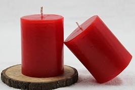 Paraffin Wax Smokeless Scented 2.5&quot;X3&quot; Red Tall Pillar Candles for Decoretion Pa - £14.38 GBP