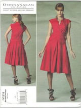 Vogue 1219 Donna Karan Pattern Mock Wrap Dress Drop Waist Size 6 8 10 12 Uncut - £10.07 GBP