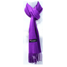 Purple 6Pcs Unisex Winter Solid Wool Scotland 100% Cashmere Scarf Scarves - £57.04 GBP