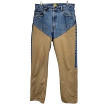 Cabelas Outdoor Jean Mens Size 34 x 35 Long Blue and Brown - £22.00 GBP