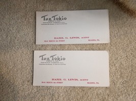 Lot of 2 Vintage 1950s Ink Blotters The Tokio Marine &amp; Fire Insurance Co #2 - £22.10 GBP