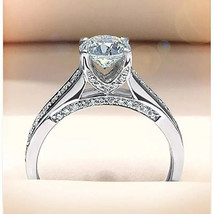 1.80Ct Lab-Created VVS1 Diamond Solitaire Engagement Ring 14K White Gold Plated - £95.35 GBP