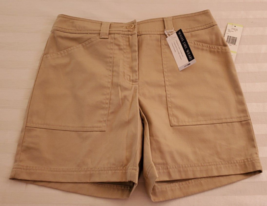 NWT Jones New York Toast Brown Cotton Shorts Size 4 JNY signature Travel - £19.38 GBP