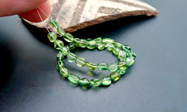 RARE NATURAL VIVID DEEP GREEN MADACASCAR APATITE POLISHED BEAD STRAND - £35.03 GBP