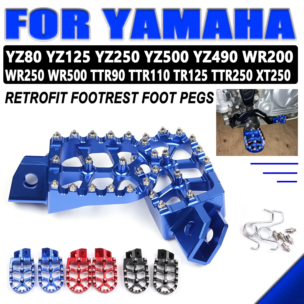 Motorcycle footrest foot pegs pedal for yamaha yz80 yz125 yz250 yz wr 200 250 500 ttr thumb200