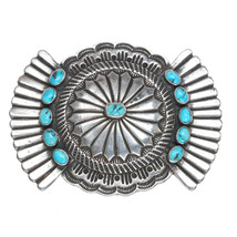 c1940&#39;s Navajo Sterling belt buckle with turquoise - $1,023.91