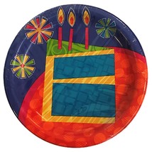 Birthday Bright Paper Dessert Cake Plates Party Tableware Supplies 8 Per... - $2.95