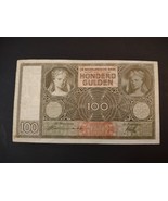 Netherlands 100 gulden banknote from 1930s -1940s, World War 2 - $43.76 CAD