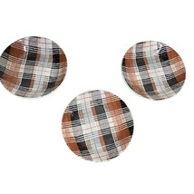 Over&amp;Back Italy Bowls 3 Pieces Black White Brown Plaid Serving Kitchenwa... - £23.73 GBP