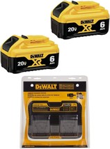 DEWALT 20V MAX Battery, Premium 6.0Ah Double Pack with 12/20V, DCB206-2 &amp; DCB102 - £308.62 GBP
