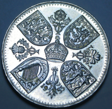 Great Britain Crown, 1953 Gem Unc~Queen Elizabeth Coronation~Free Shipping - $17.63