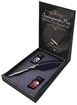 Steampunk Pen with Black & Amaranth Ink calligraphy set - $1,726.28 MXN