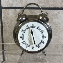 Retro Alarm Clock Style Kitchen Timer Silver Tone Footed Tested Works - £11.62 GBP