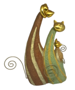 Art Deco Cat Dog Mouse Mice Figurine Decor Resin Metal Tails Home Gold G... - $40.66 CAD