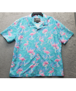 Brooklyn Cloth Hawaiian Shirt Men Large Multi Flamingos Short Sleeve But... - $26.55 CAD