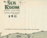 The Sea Room Placemat Harbor City Blvd Eau Gallie Florida 1968 - $17.82