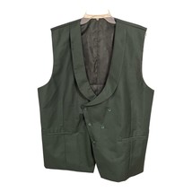 Wangyue Men’s Vest XXL Dark Green Double Breasted Formal Waistcoat Adjus... - $488.04 MXN
