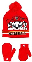 Paw Patrol Marshall Nickelodeon Red Beanie Hat &amp; Mittens Set w/ Pom-Pom Nwt - £12.90 GBP