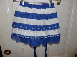 Jillian’s Closet Blue/White Striped Skirt Pull On &amp; Tie Behind Size 5 Gi... - £11.65 GBP