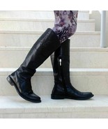 Cesare Paciotti Black Buffalo Leather size 38.5 Knee high Boots w/ box - $129.93 CAD