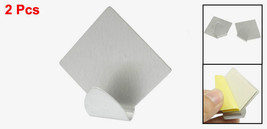 Stainless Steel Diamond Square HANGER HOOKS Adhesive 3/4&quot; Metal Hook WAL... - $19.23