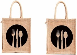 Multipurpose Waterproof Jute Lunch Bag, Standard (Brown) -Set of 2 Free shipping - £20.87 GBP