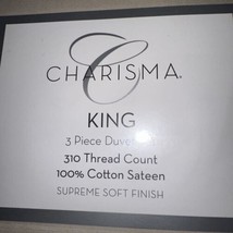 Charisma 3pc King Duvet Set 310tc Ivory Nip $395 Very Very Soft Beautiful - £118.46 GBP