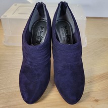 Coach and Four Microsuede Royal Purple Faux Suede Booties 4&quot; Heels Size 7 - £23.07 GBP