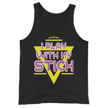 I Play With My Stick Funny 80&#39;s Vintage glow stick saying Unisex Tank Top - £20.03 GBP