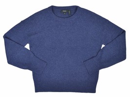 Theory Women&#39;s Drop Shoulder Cashmere Pullover Sweater, Deep Denim, Sz L, 4196-5 - £147.10 GBP