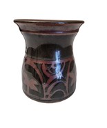 Vintage 1983 Mark Oehler Copper Brown Palm Trees Decorative 6&quot; Vase - $29.69