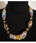 Vintage Mixed Semi Precious Stone Chip Bead Necklace Jewelry Amethyst Ci... - $46.94