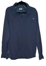 Columbia Omni Shade Vented Fishing Shirt Men&#39;s XLarge XL Blue Long Sleeve Button - $22.99