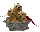 Rescue Puppies in a Tub Resin Christmas Ornament Dogs Kurt Adler - £7.44 GBP