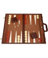 Open Box! 18&quot; Middleton Games Leatherette Backgammon Set - Brown - $88.90 CAD