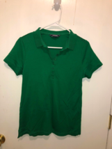NEW Lands End Womens SZ Small 6-8 Green Short Sleeve Polo Shirt Cotton - £10.08 GBP