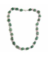 Green Aventurine/Rose Quartz Sterling Silver Necklace (20 in) &amp; Bracelet... - £26.57 GBP