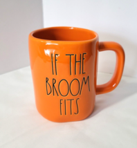 Rae Dunn Halloween Mug If The Broom Fits Orange Black 4-3/4&quot; Shoe Witch Theme - £25.71 GBP
