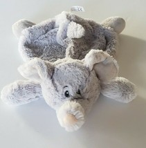 Petting Zoo Grey Elephant Snugglerz w Rattle Lovey Flat Plush Security Blanket - £12.59 GBP