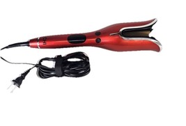 CHI Spin N Curl Ceramic Rotating Hair Curler 1&quot; Ruby Red Tested Working - £18.56 GBP