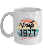 Vintage 1977 Coffee Mug 47 Year Old Retro Sunset White Cup 47th Birthday Gift - £11.81 GBP